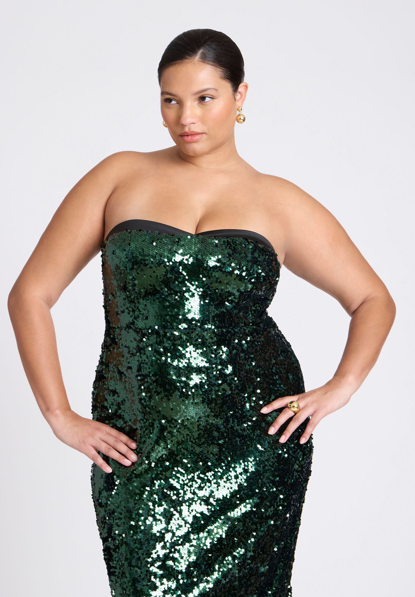 ELOQUII x kate spade new york Sequin Column Dress With Bustier Eloquii