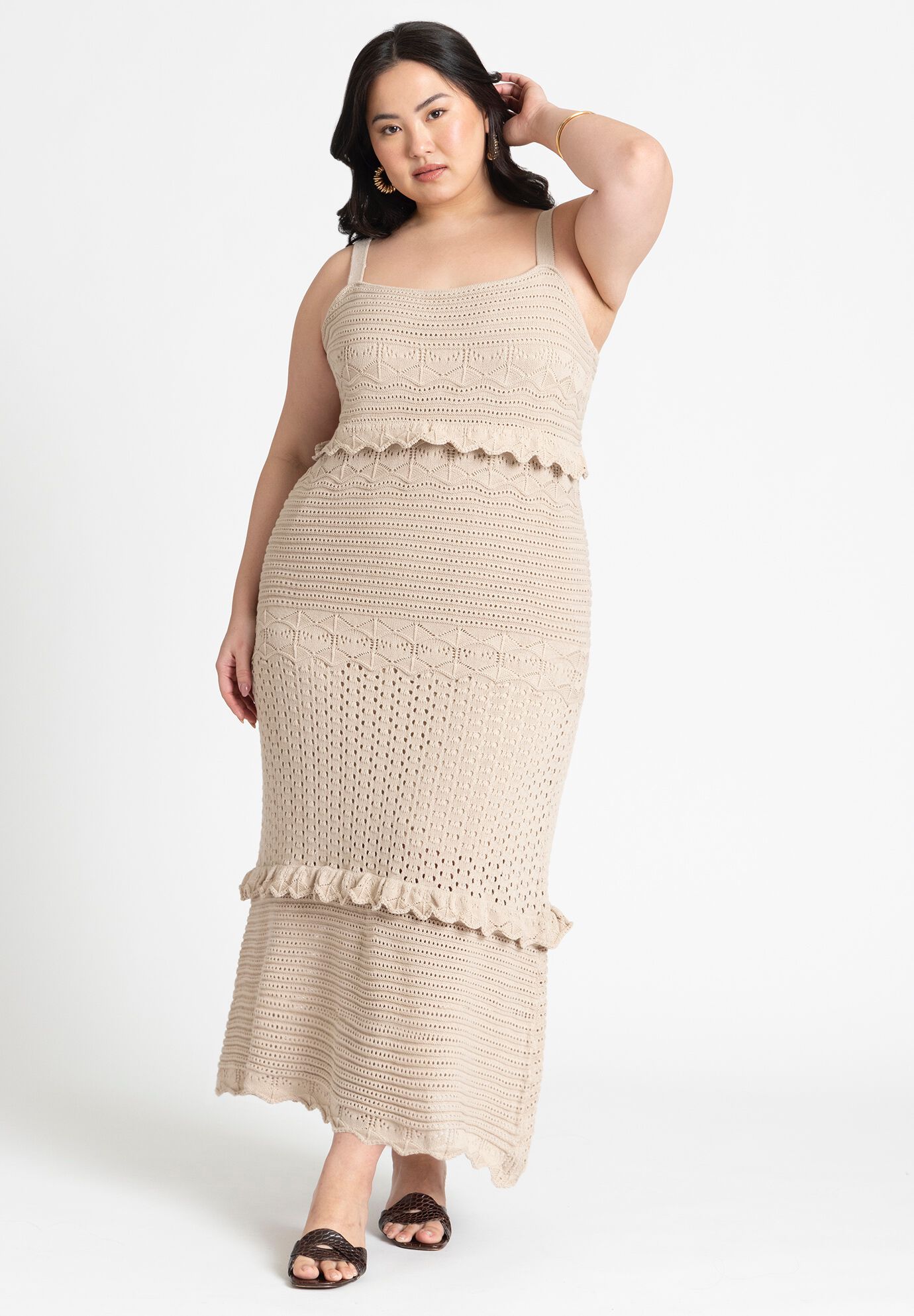 Women Crochet Maxi Dress By ( Size 26/28 )