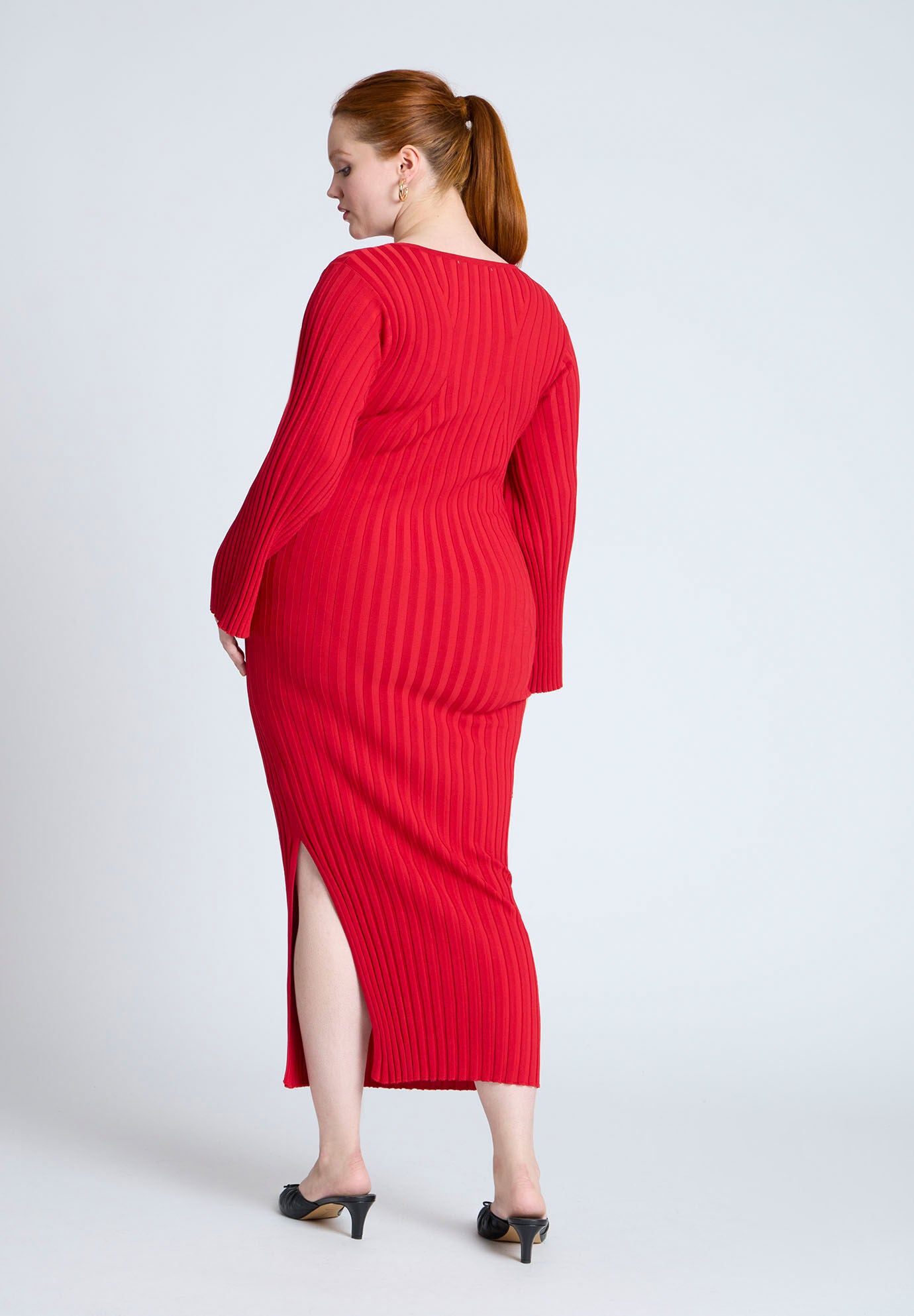 Red maxi sweater dress outlet