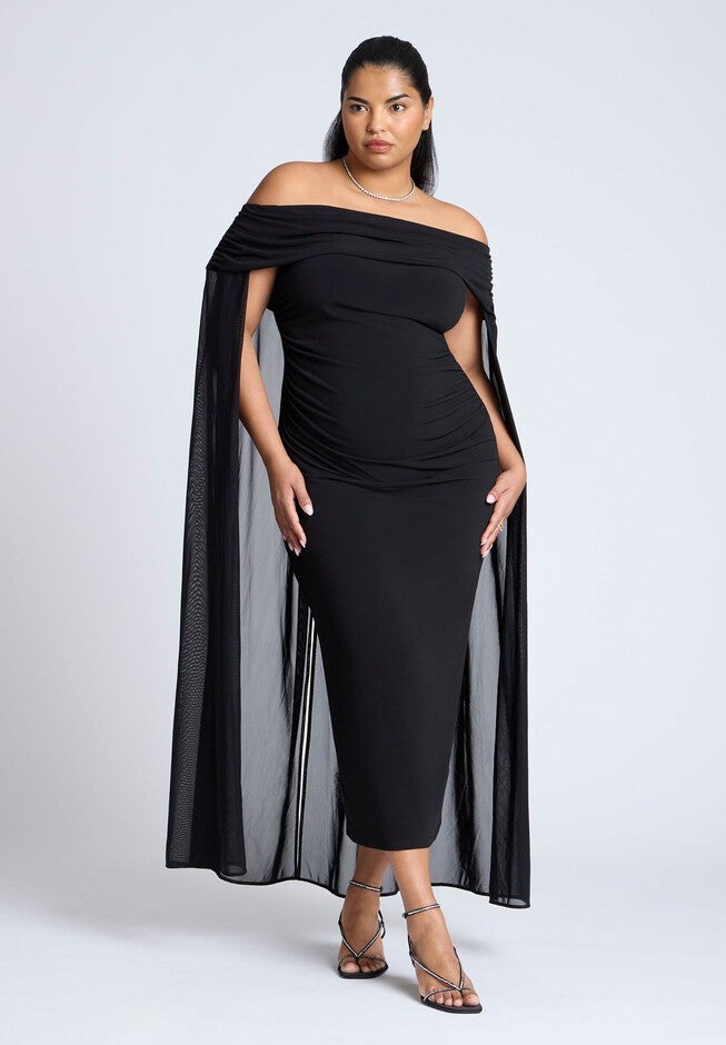 eloquii off the shoulder maxi dress Off the Shoulder Ruffle Maxi Dress Women's Cotton Midi, Jet Stream