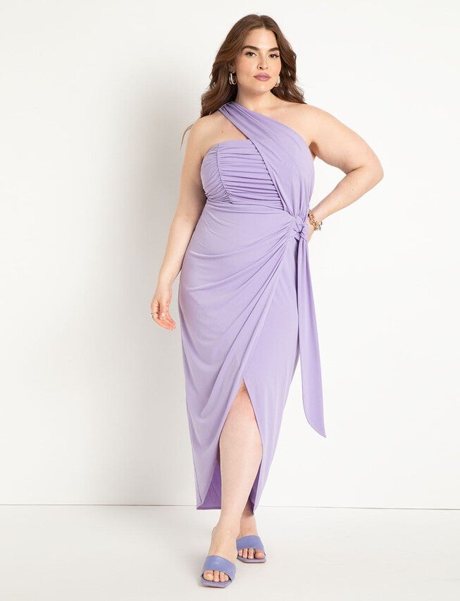 Shirred Wrap Dress, SUNLIT ALLIUM, on-hover image number null