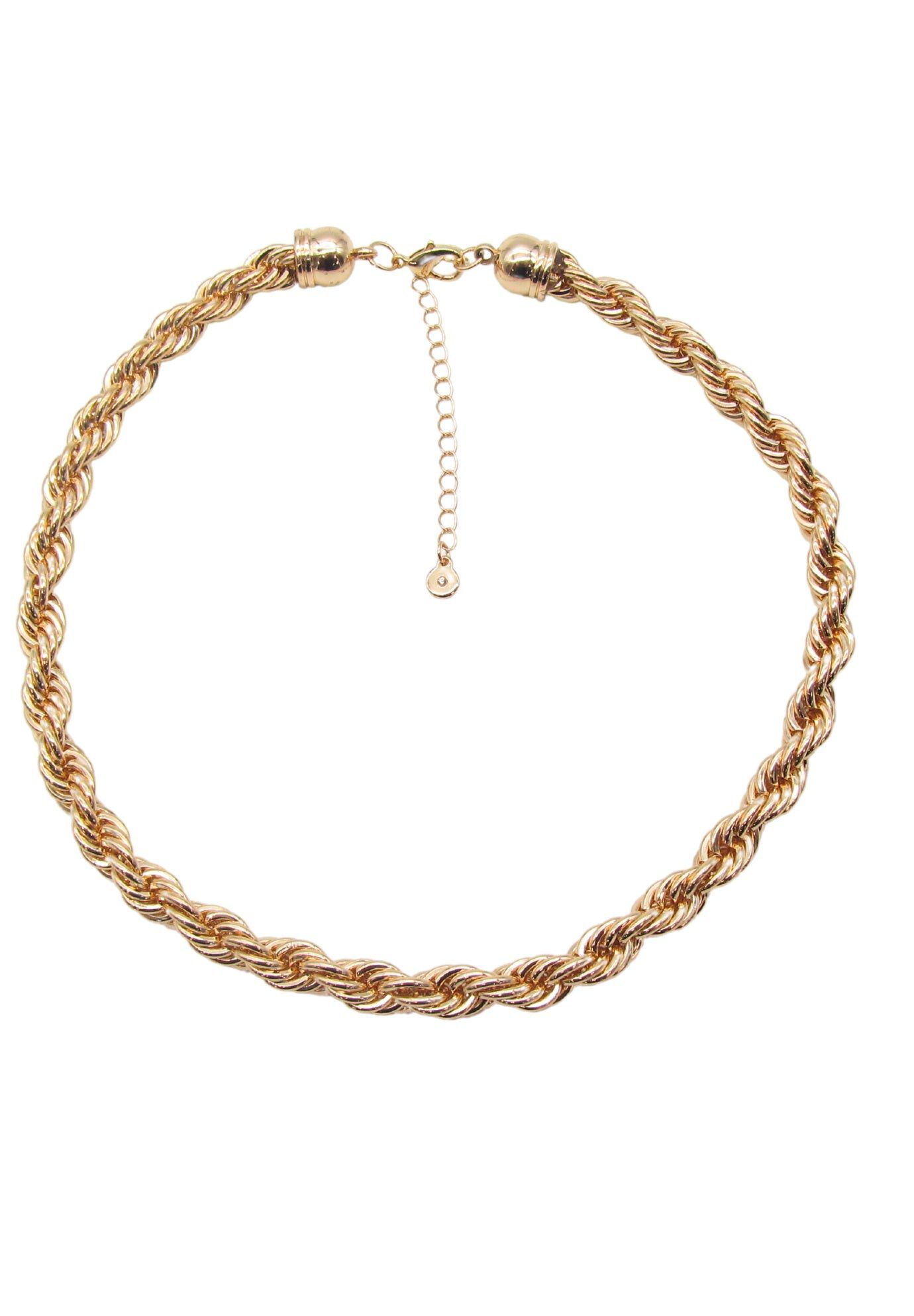 Twisted Detail Chain Necklace, GOLD, hi-res image number 0