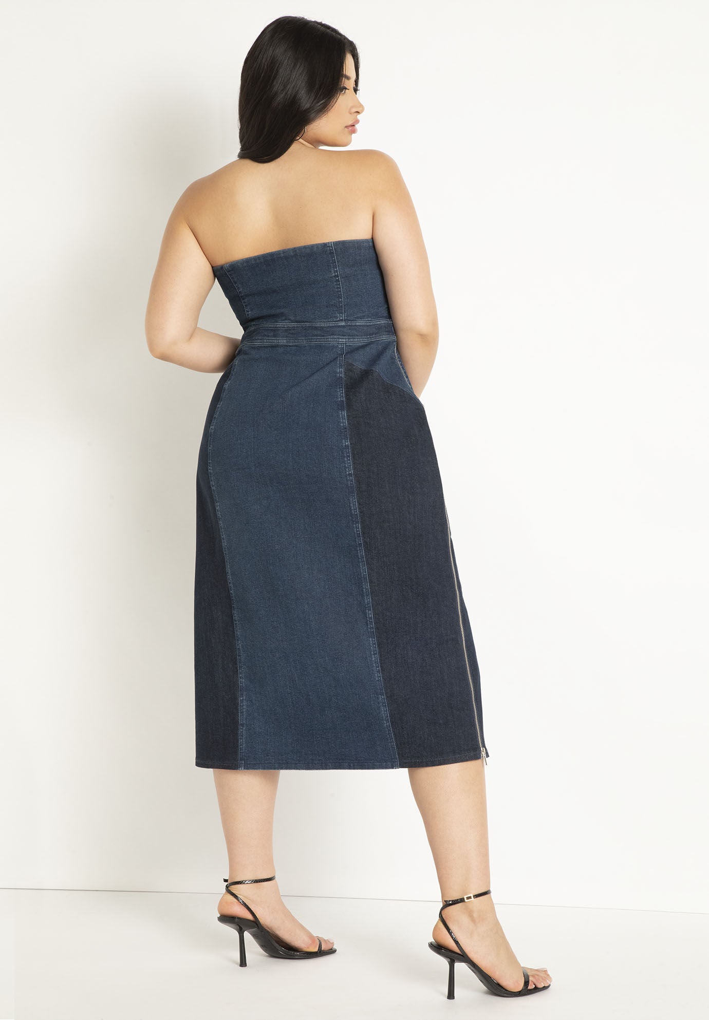 Strapless Denim Retro Sleeveless Mini Dress