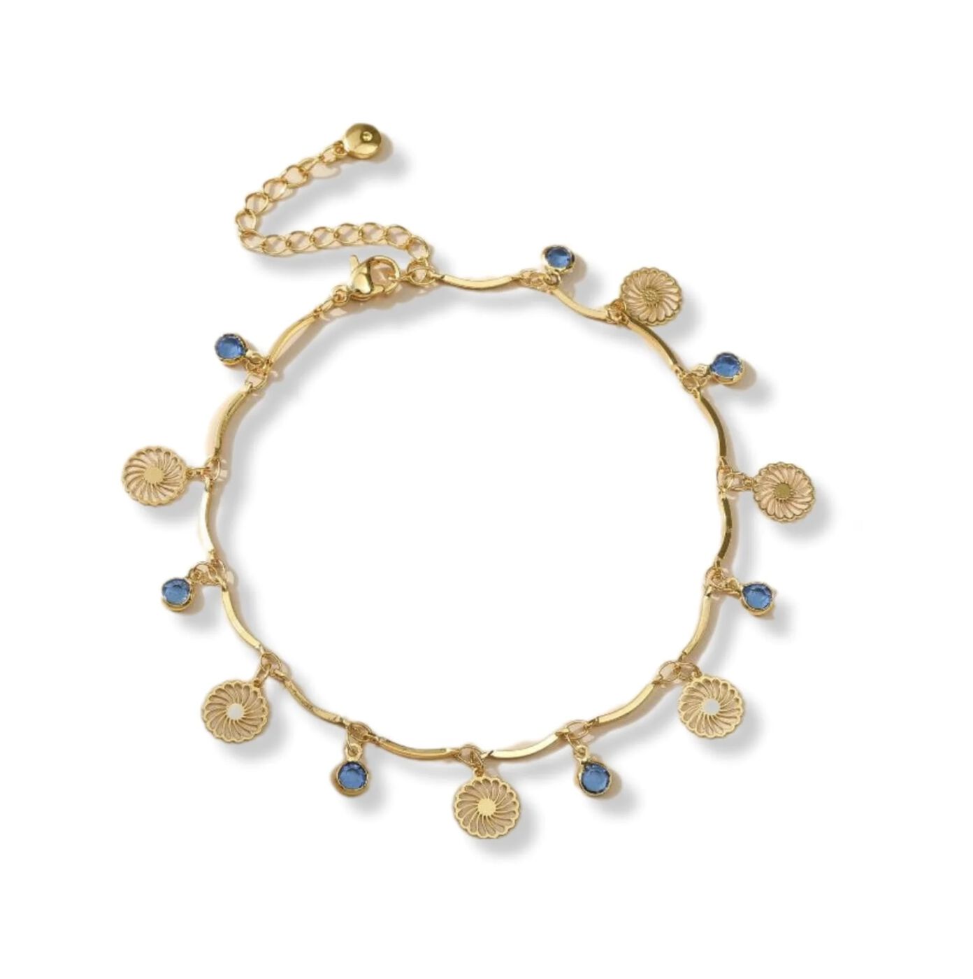 Priyanka Anklet, GOLD BLUE, hi-res image number 0
