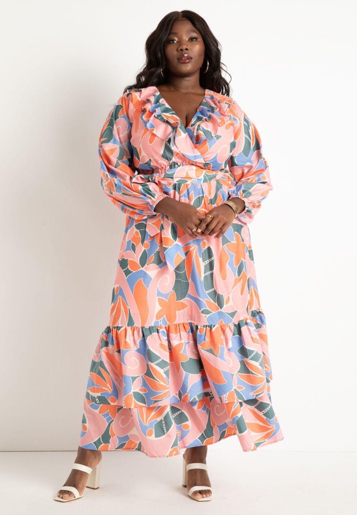 Long sleeve maxi dress size 18 discount