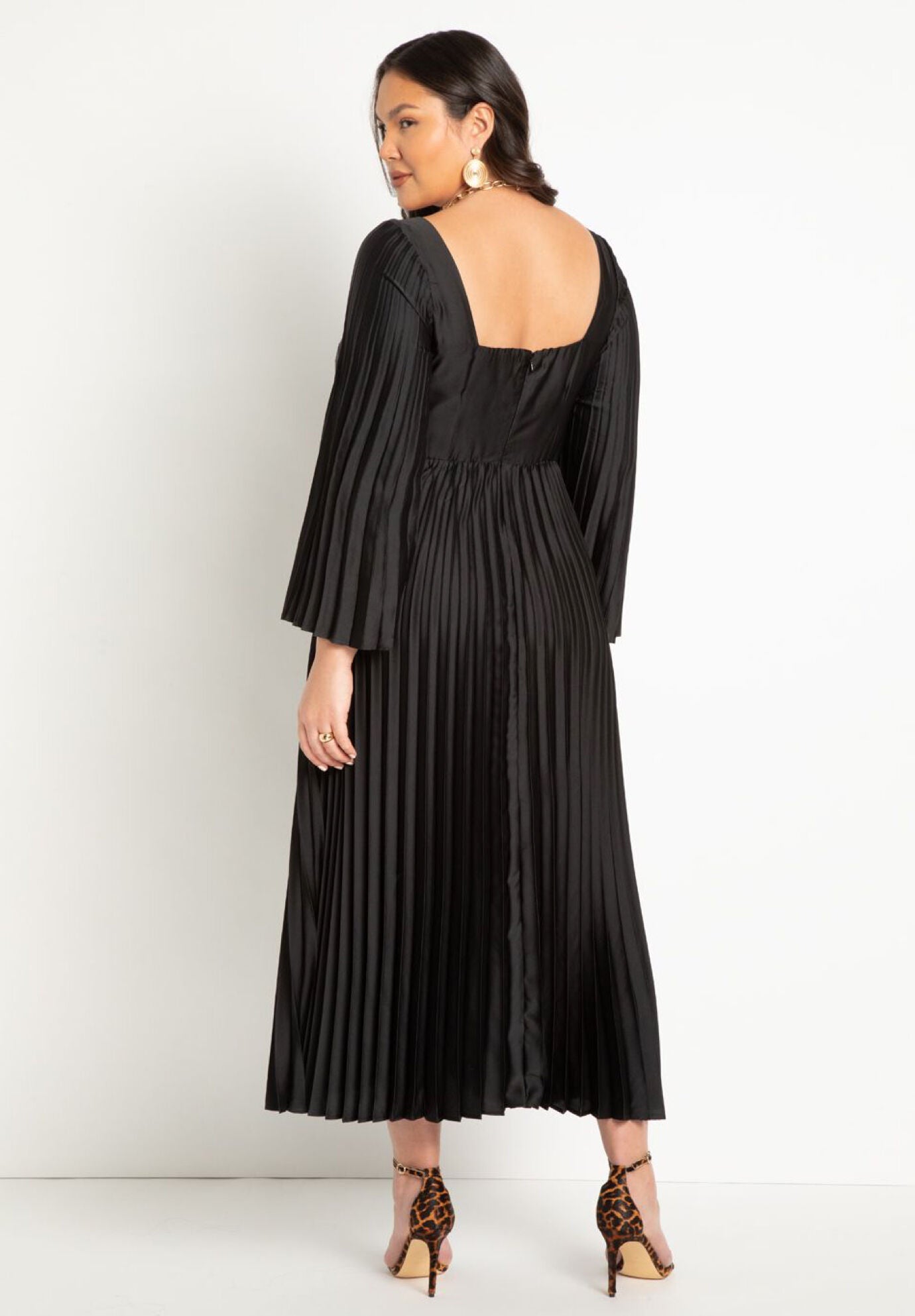 Satin pleated dress top