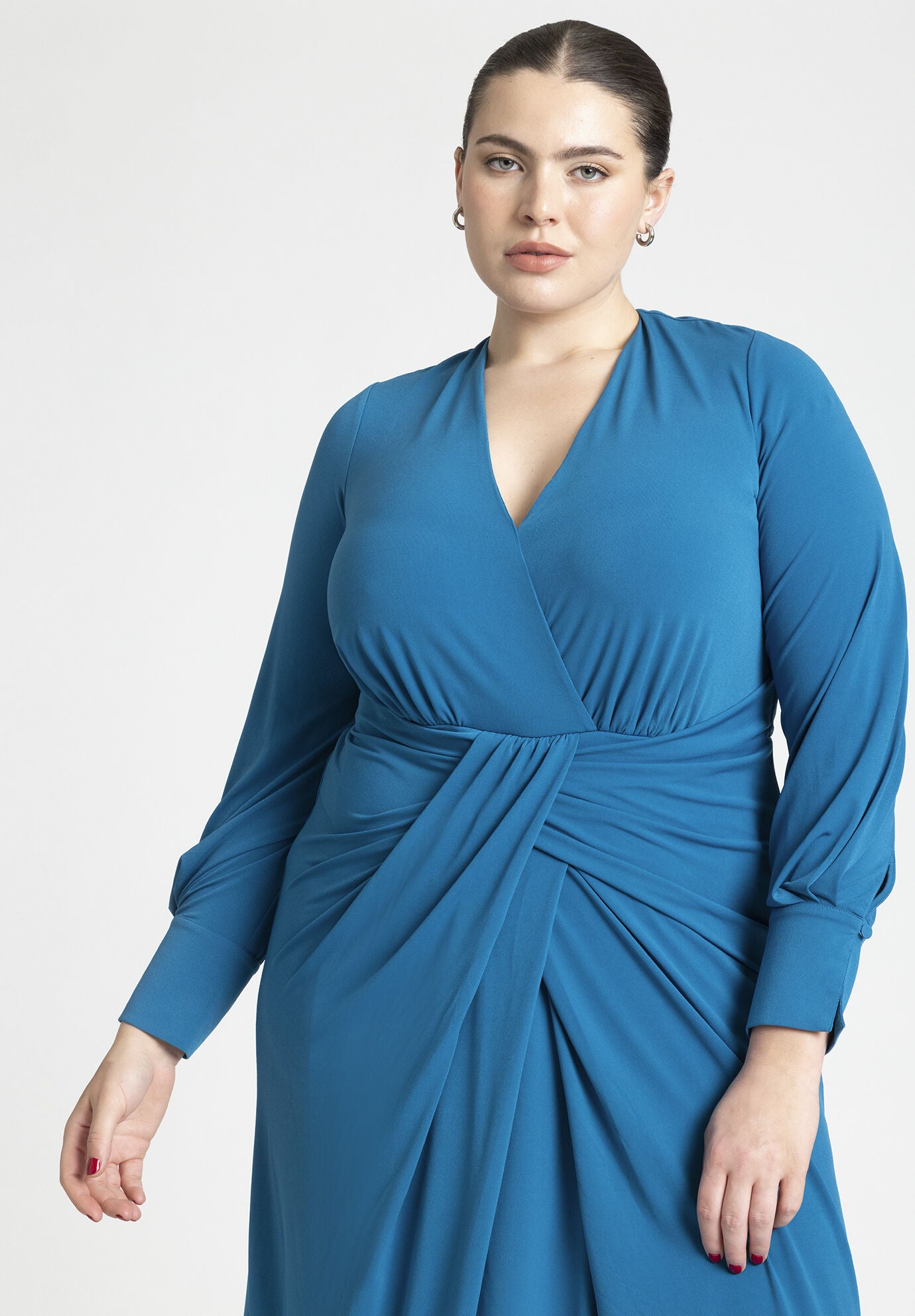 Eloquii Women s Plus Size Twist Detail Knot Dress 14 Hawaiian Surf