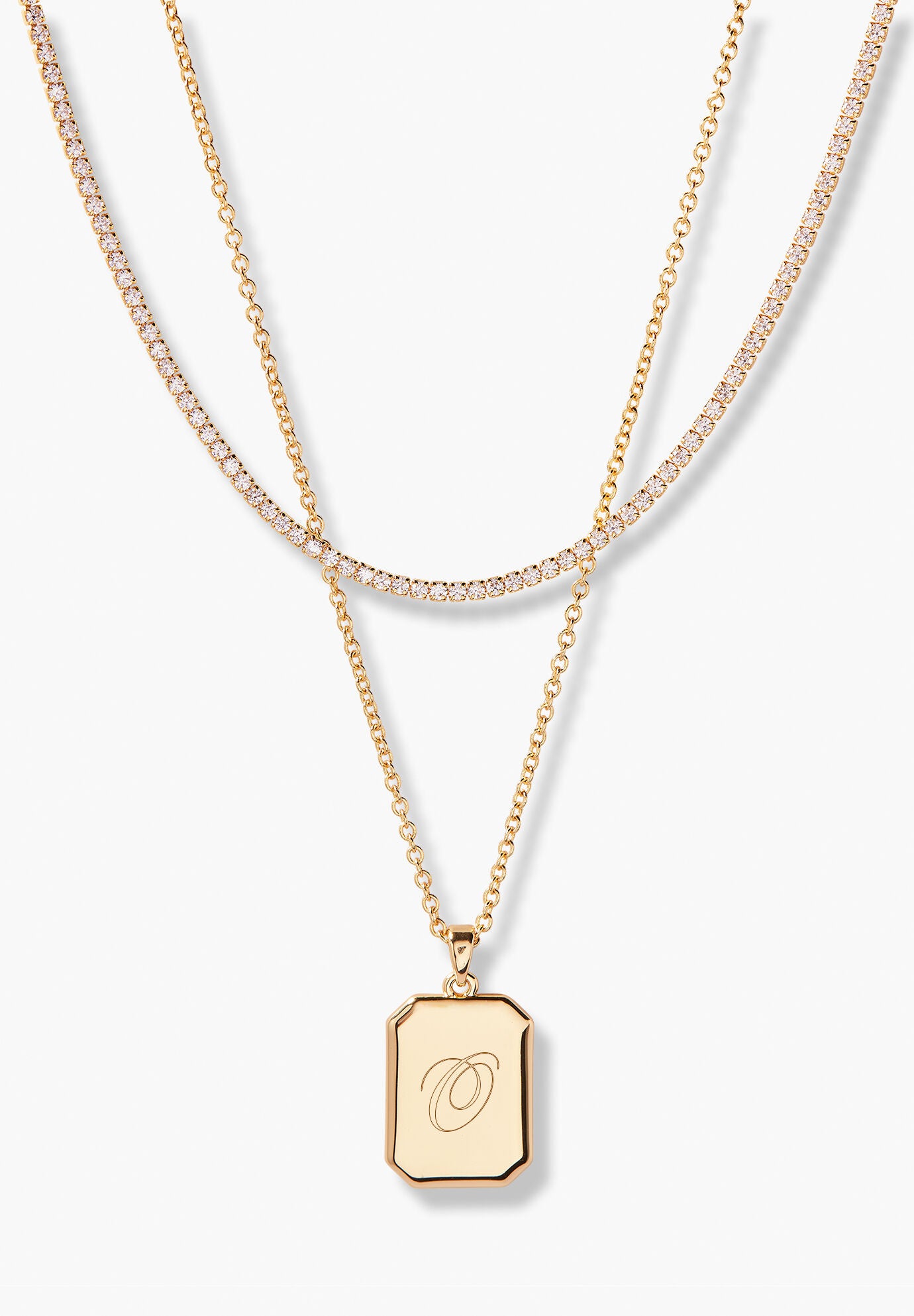 Willow Initial Tennis Layering Set, O, hi-res image number 0