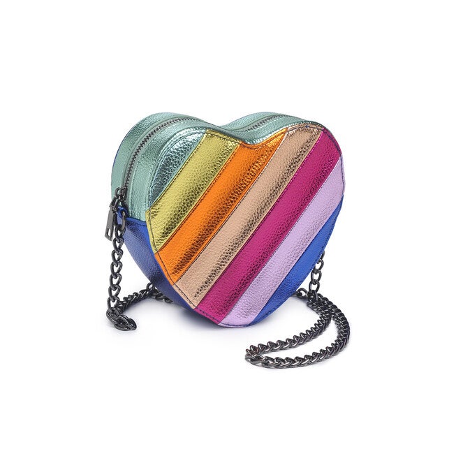 Tasha Faux Leather Heart Crossbody, METALLIC MULTI, on-hover image number null
