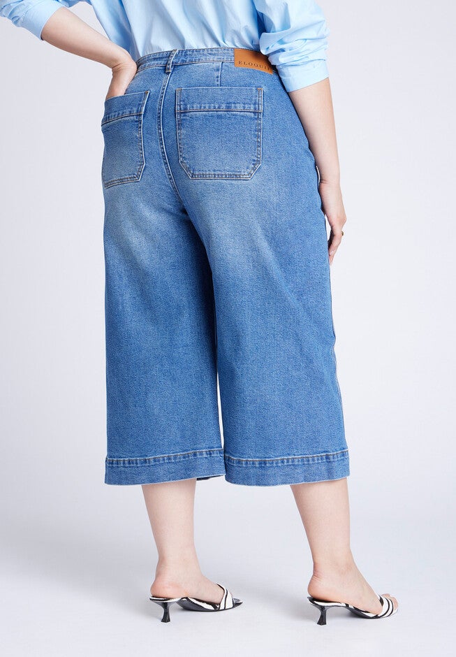Denim Culotte, MEDIUM WASH, alternate image number null