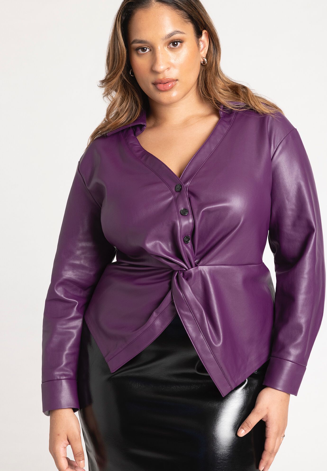 Eloquii faux deals leather skirt
