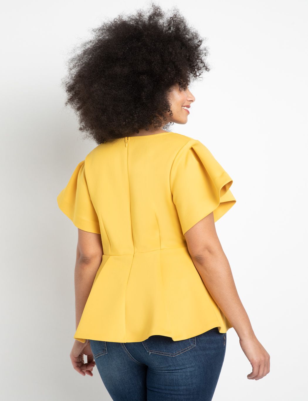 Something navy pleated peplum top clearance