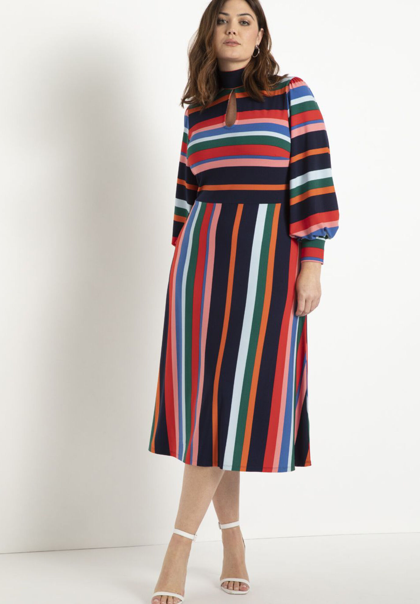 A-line Dress with Puff Sleeves | Eloquii