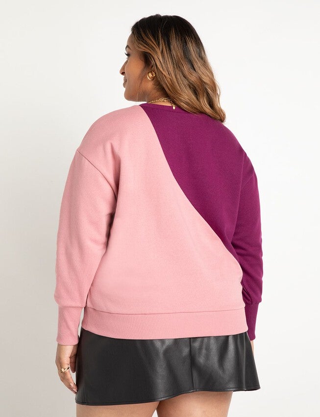 Colorblock Sweatshirt, PLUM CASPIA FOXGLOV, on-hover image number null