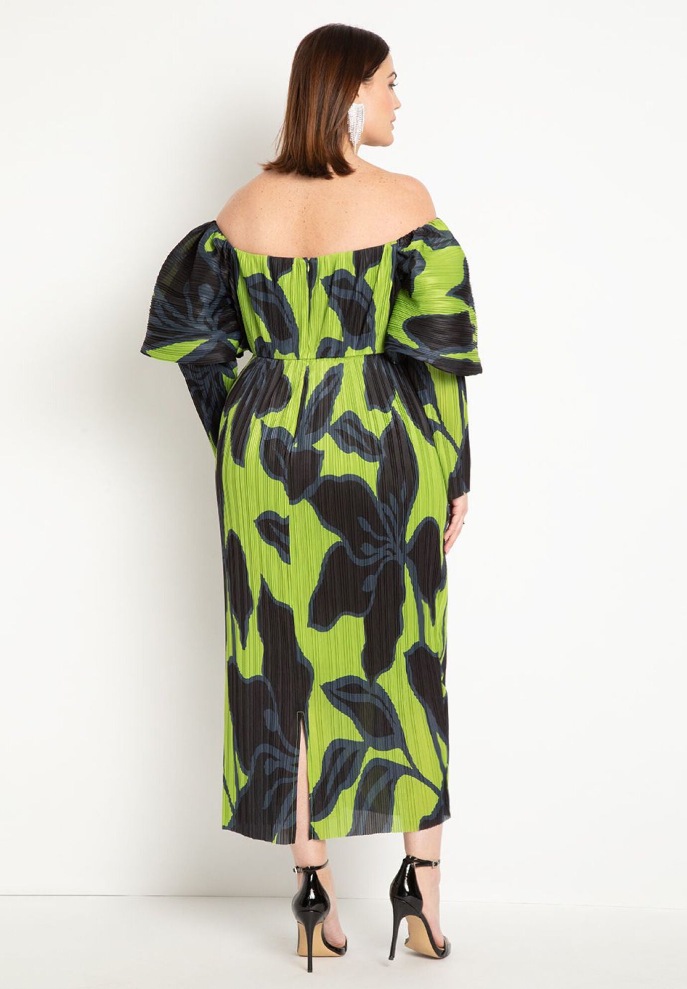 Whistles off shoulder pleated sale dress
