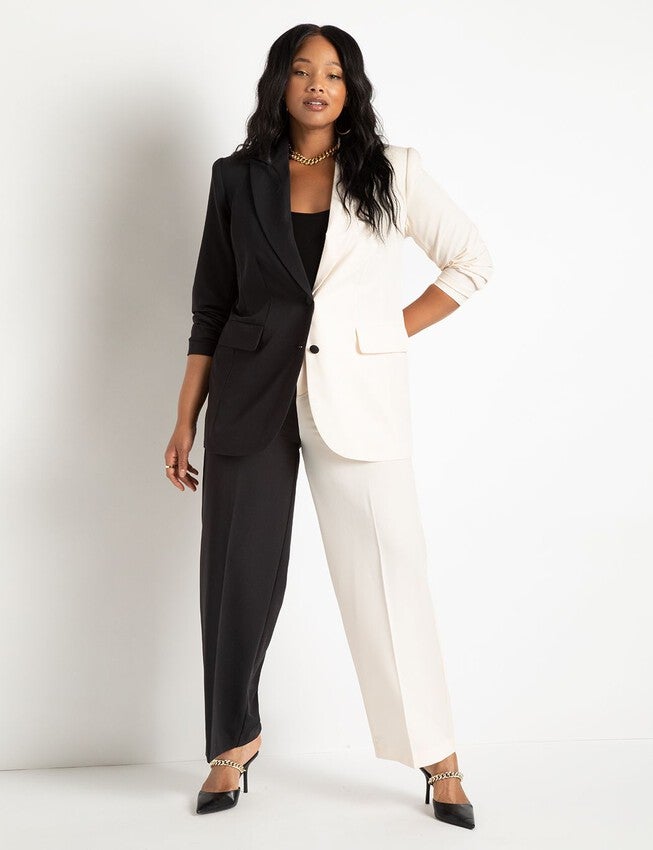 Colorblock Blazer, BLACK ONYX + WHITE S, alternate image number null