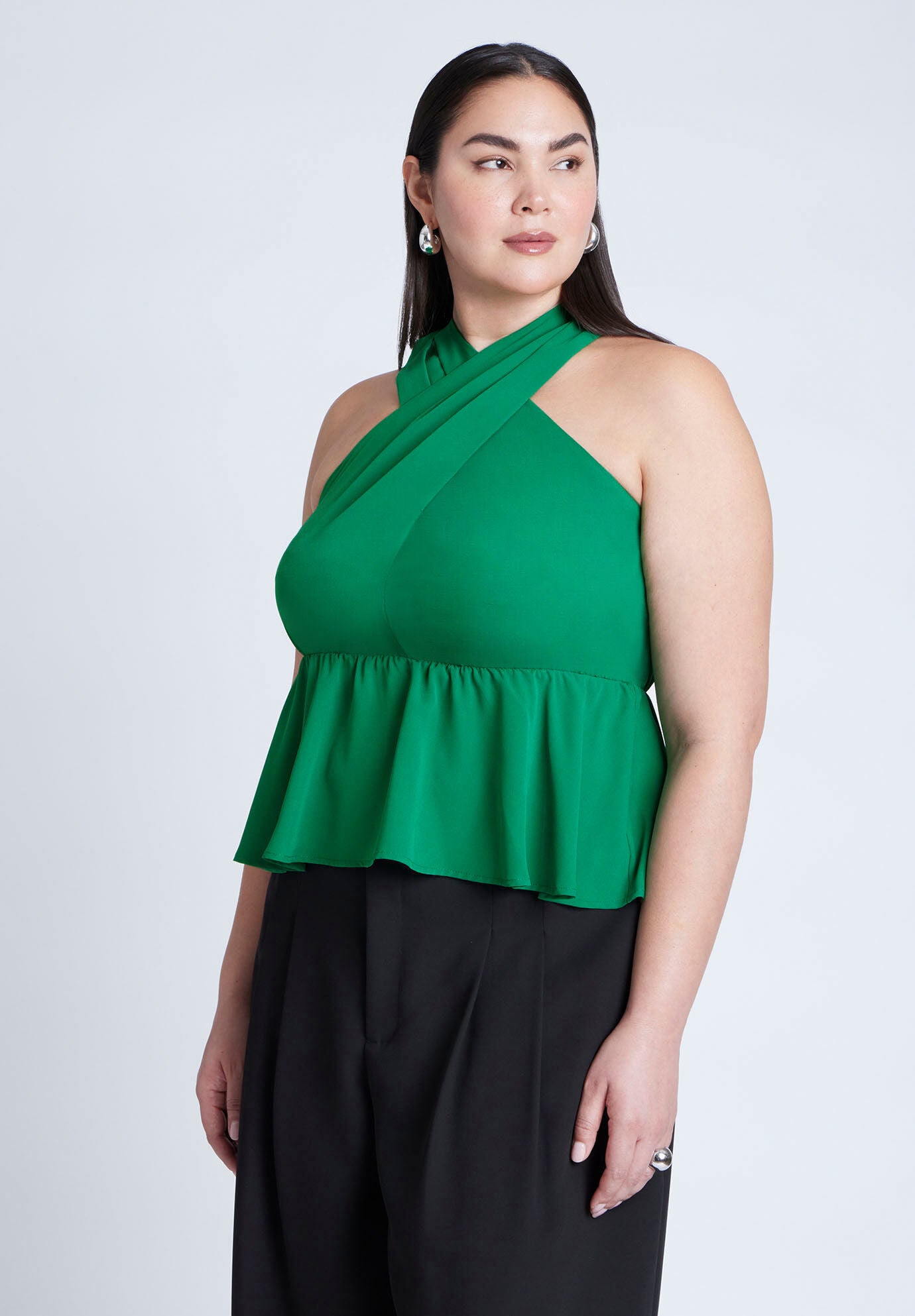 売れ筋商品|||エロクイ カットソー トップス レディース Plus Size Shirred Maiden Top Deep grass green ELOQUII Women's Plus Size Shirred Maiden Top - 20, Deep
