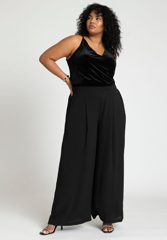 Surplice Velvet Cami, BLACK ONYX, alternate image number null