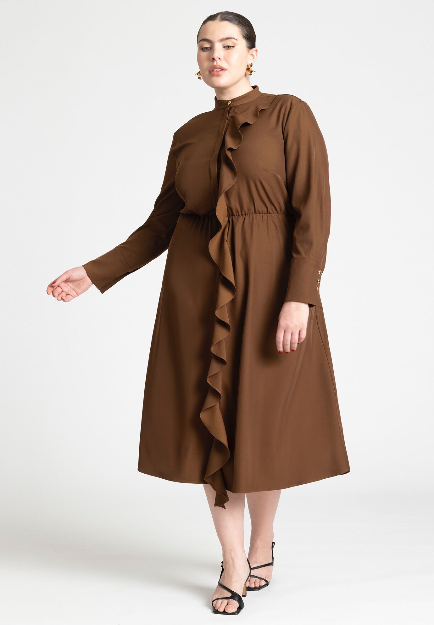Women Cascade Midi Dress By ( Size 14 )