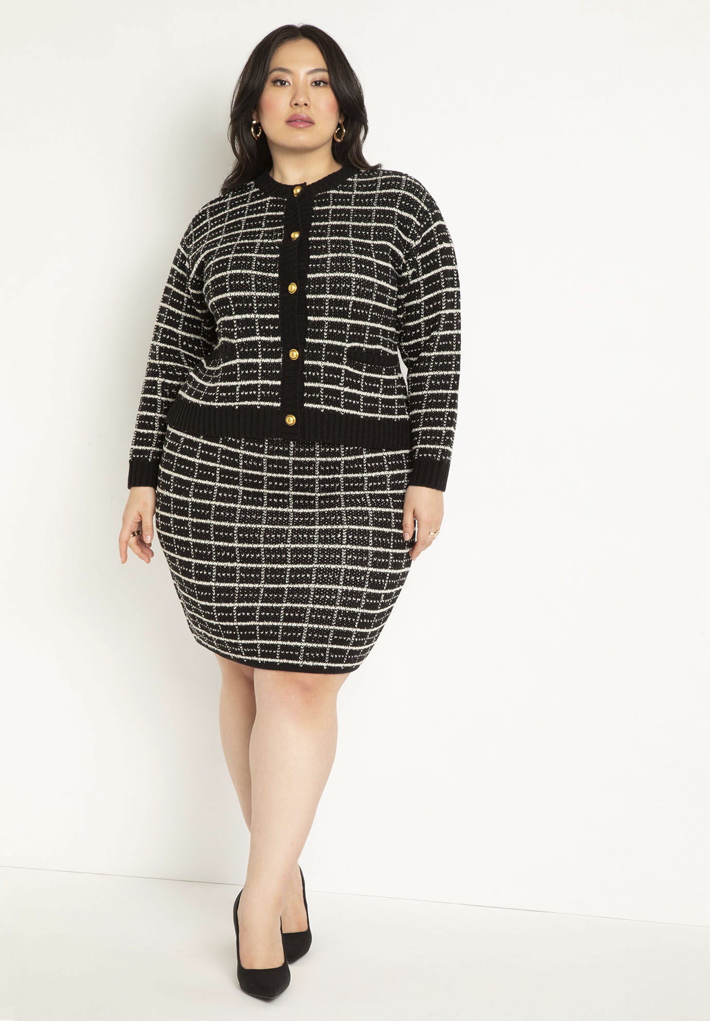 Plus size tweed mini sale skirt