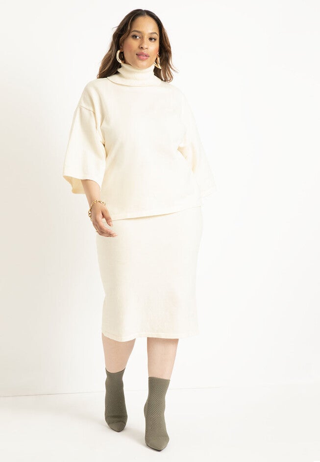 Midi Sweater Skirt, BUTTERCREAM, hi-res image number null