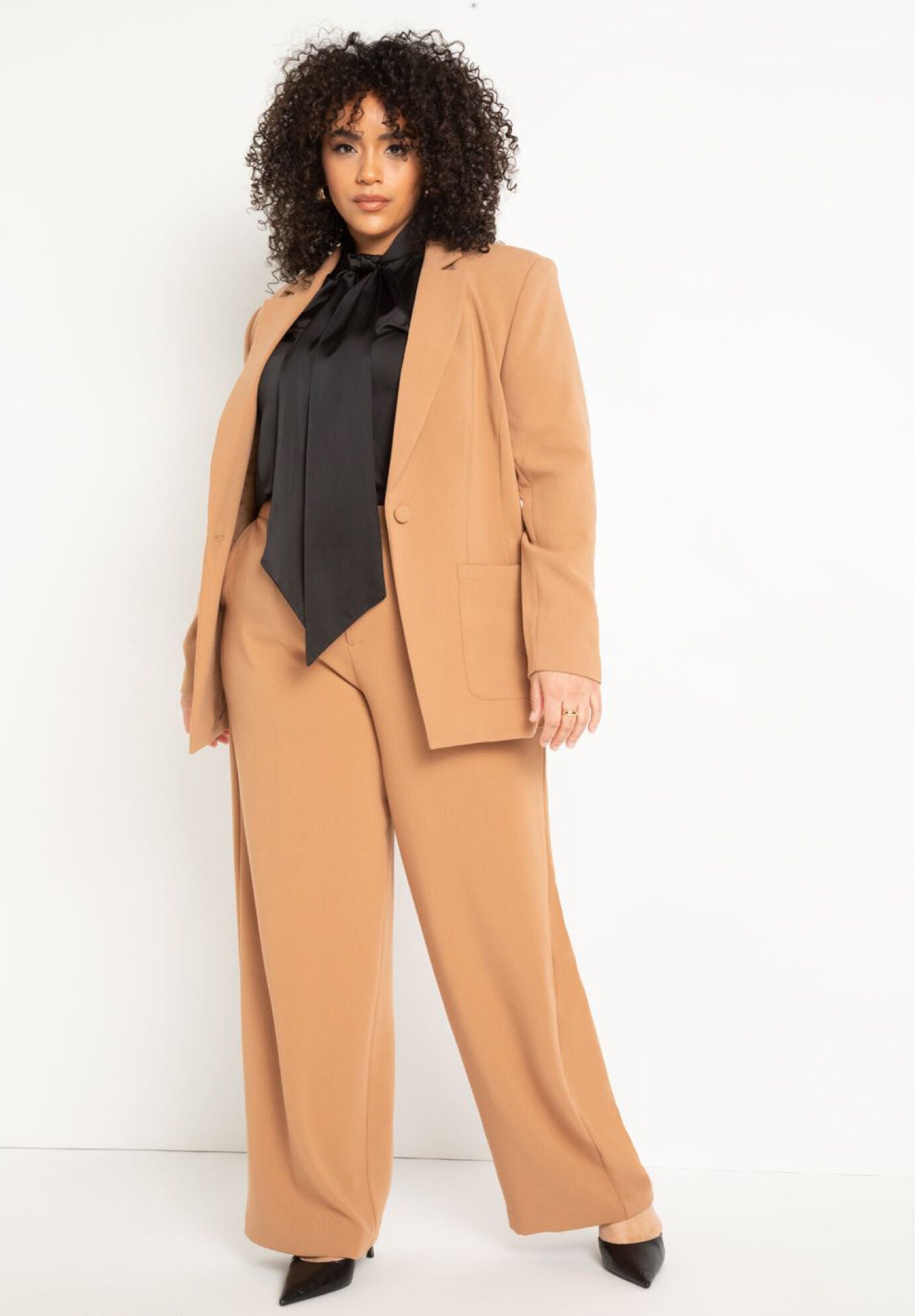 Wide leg pant suit plus hotsell size