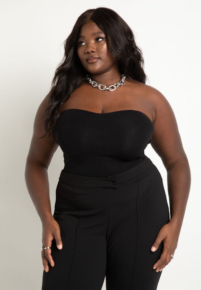 Long Line Sweater Bustier, BLACK ONYX, hi-res image number null