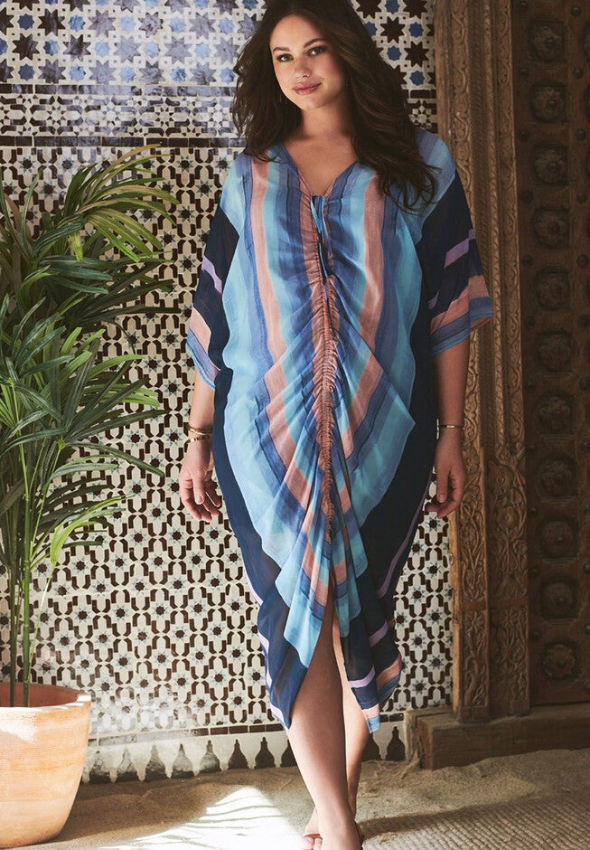 Kaftan Dress With Ruching, , alternate image number null