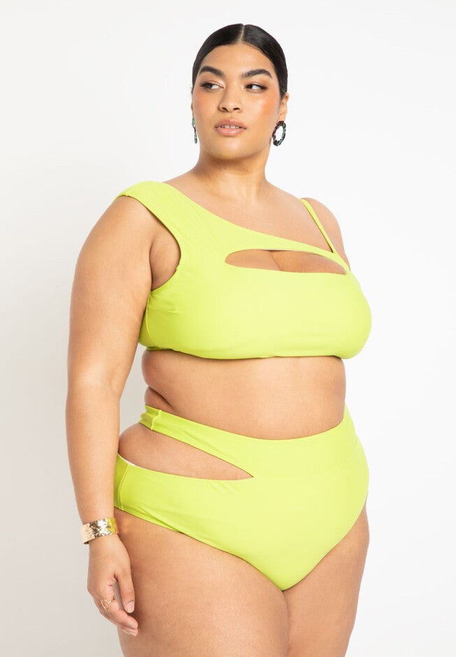 Gabi Fresh Swim x ELOQUII Asymmetrical Super High Waisted Bikini Bottom, , alternate image number null
