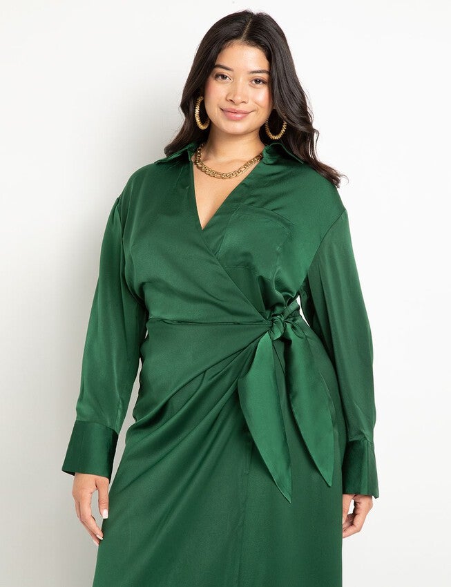 Satin Maxi Wrap Dress, EDEN, on-hover image number null