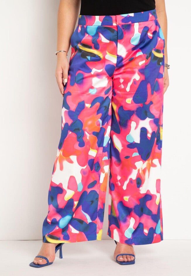 Printed Wide Leg Pant, , on-hover image number null