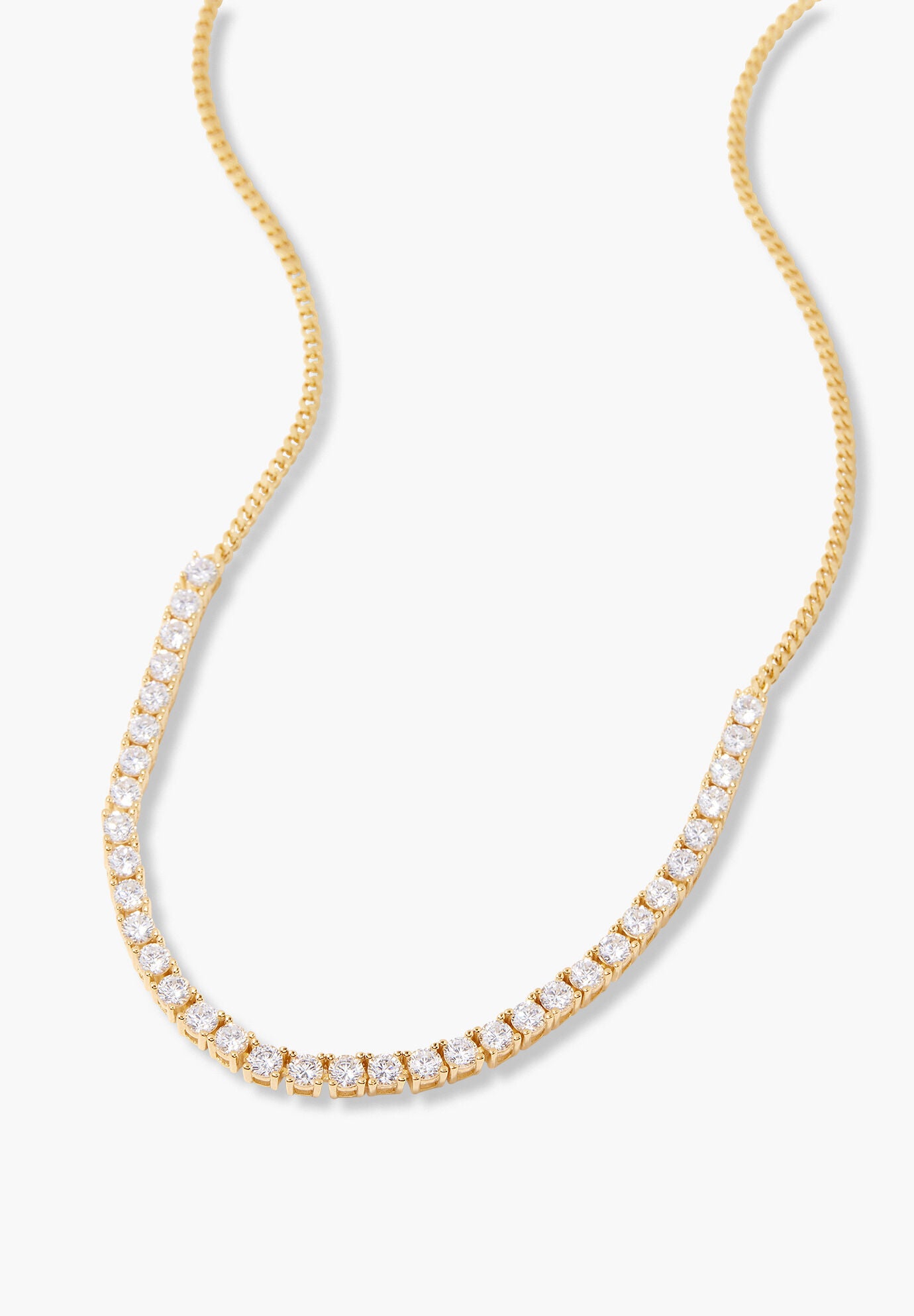 Isabella Gold Vermeil Tennis Necklace, GOLD, on-hover image number 1