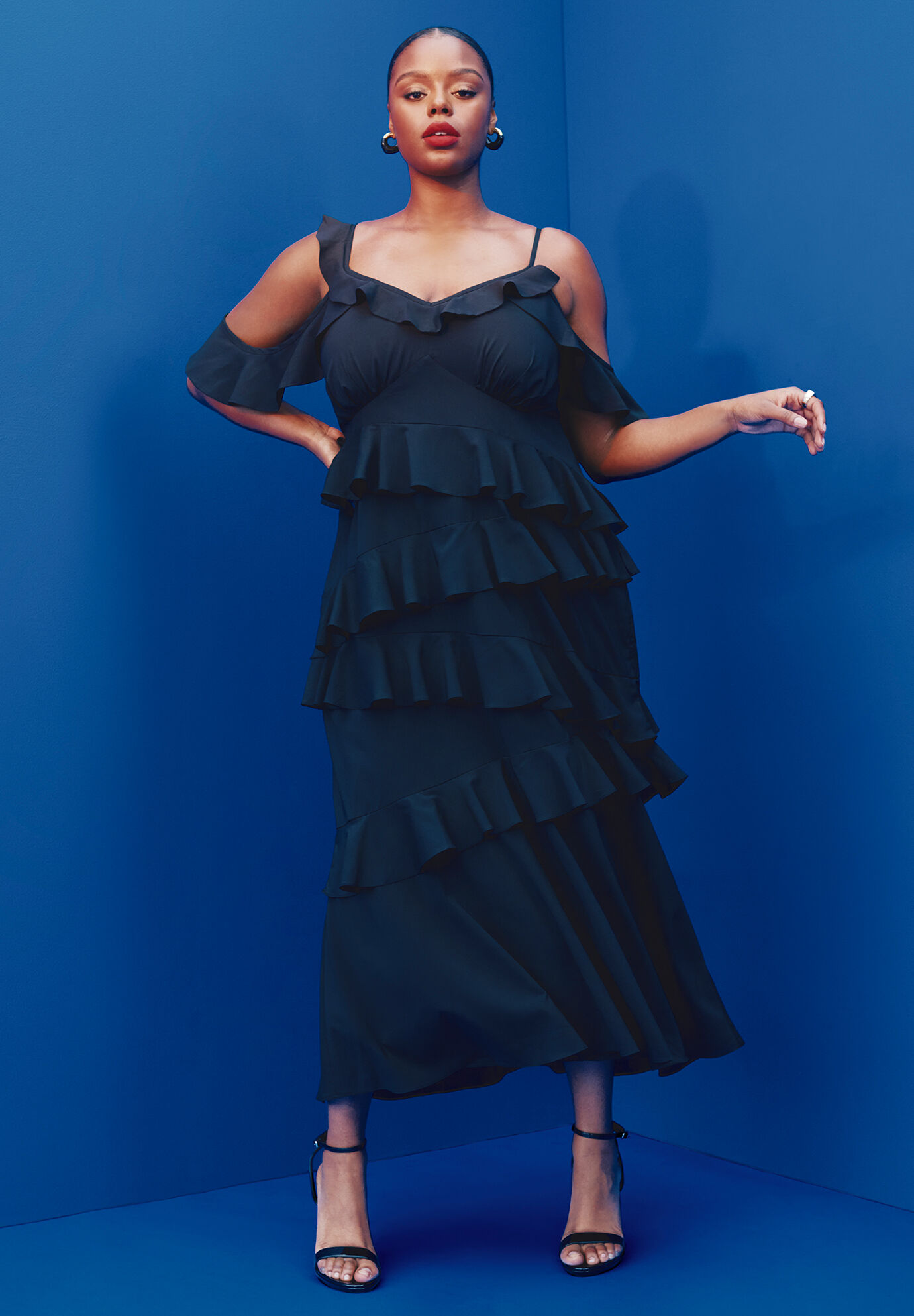 Women Asym Ruffle Maxi Dress By ( Size 20 )