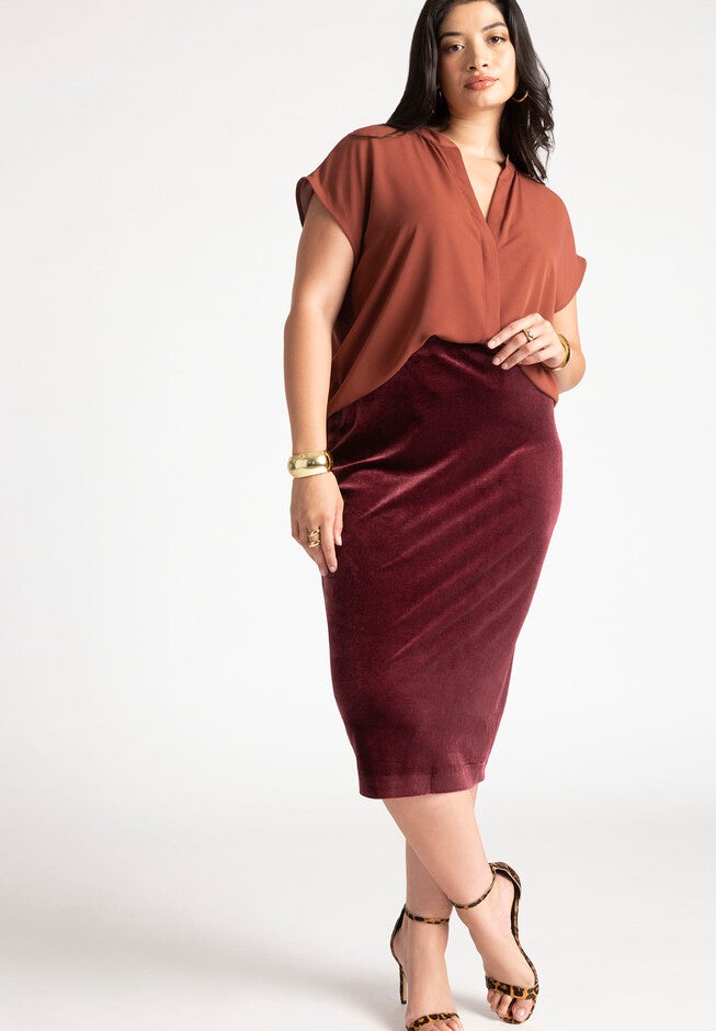 Velvet Column Skirt, , alternate image number null