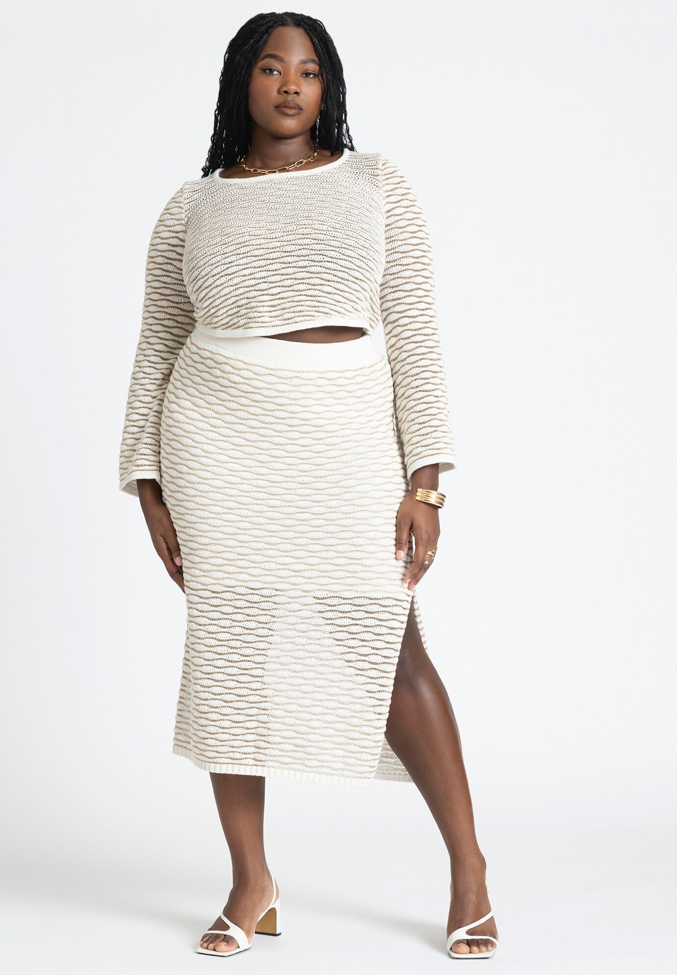Plus Size Women Novelty Knit Maxi Skirt By (size 30/32)