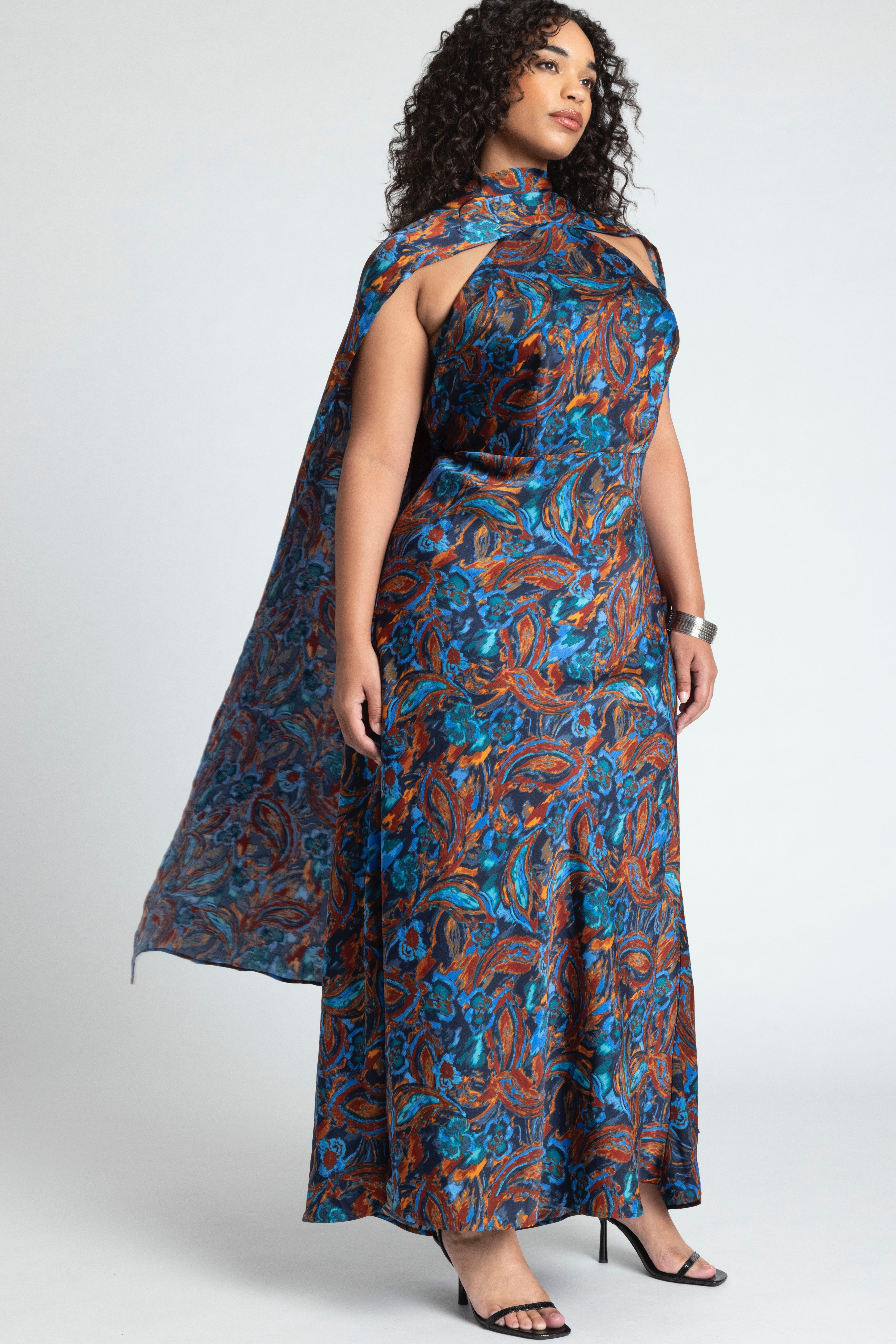 Barkwood x ELOQUII Scarf Maxi Dress With Embellishments Eloquii
