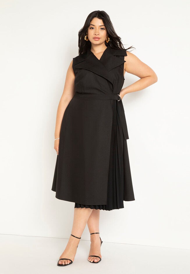 Asymmetrical Trench Dress, , on-hover image number null