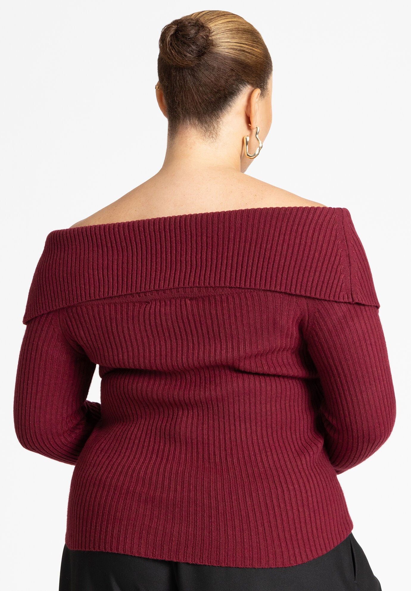 Maroon off the shoulder sweater store