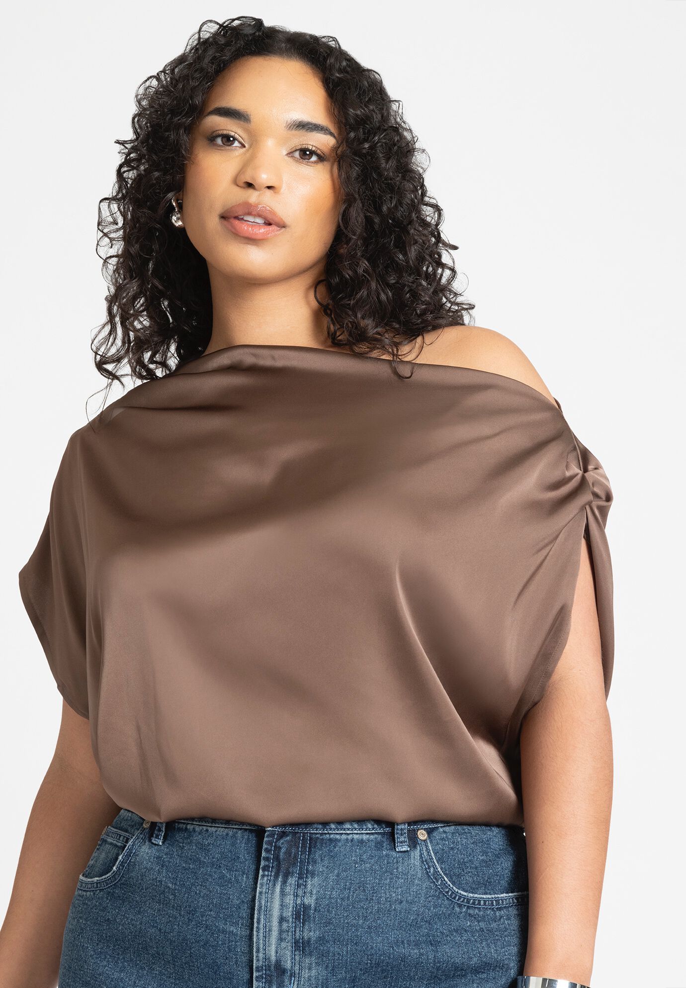 Draped Off The Shoulder Top