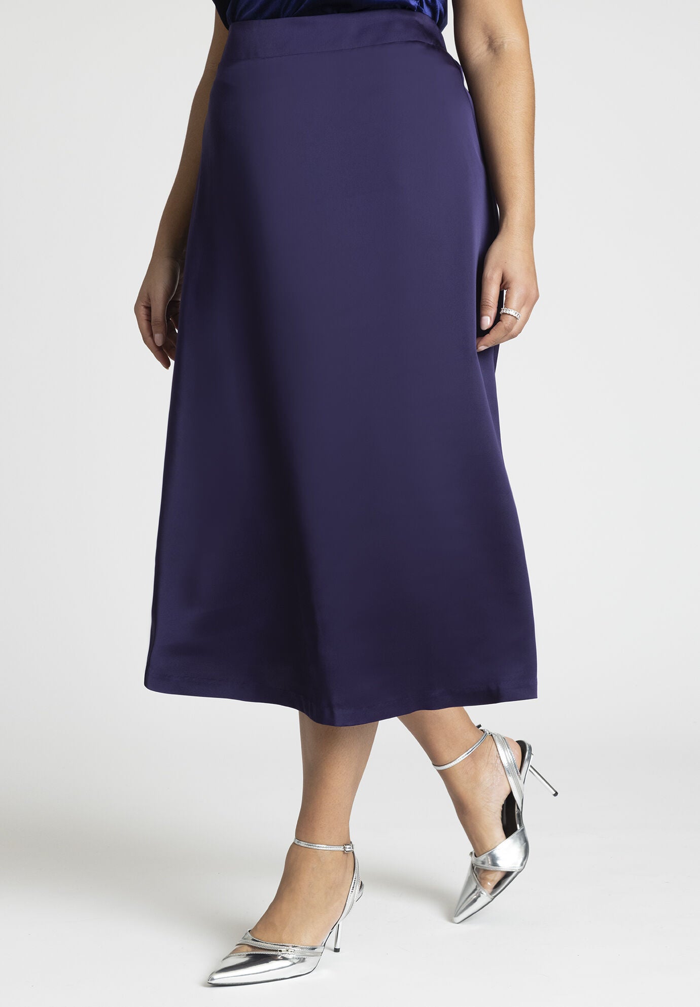 Long Satin Midi Skirt