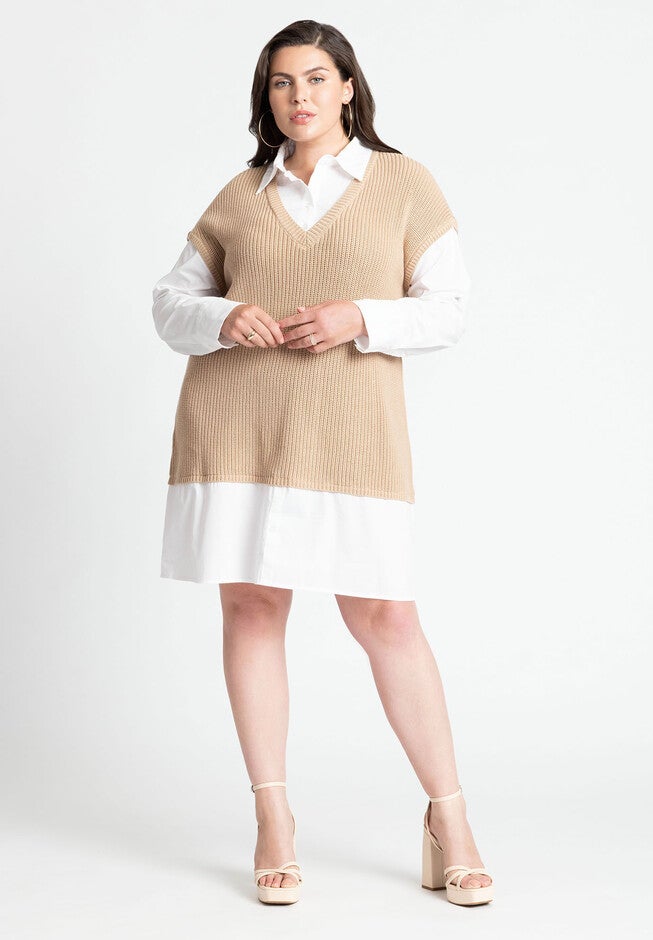 Twofer Shirt Dress, OAT, hi-res image number null