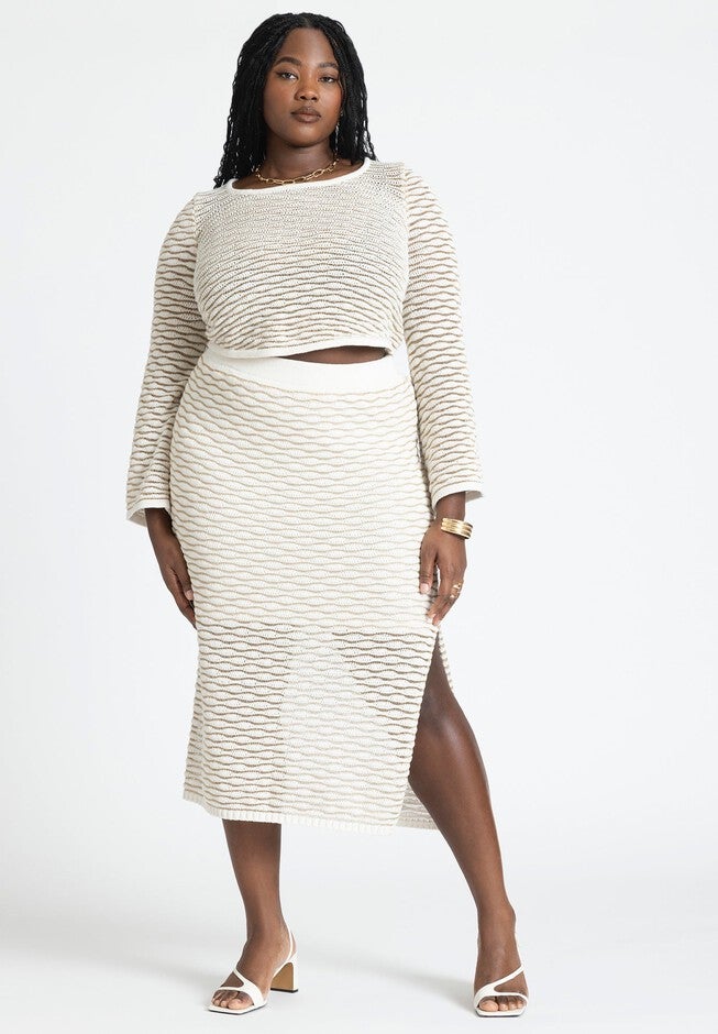 Knit Maxi Skirt - Close Fit Stretch Yarn, 4483099