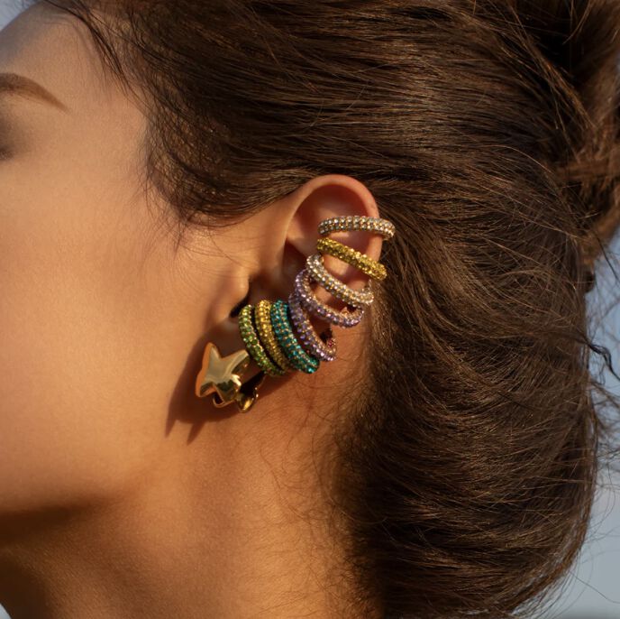 Kat Earring Cuff - Gold, GOLD, alternate image number 1