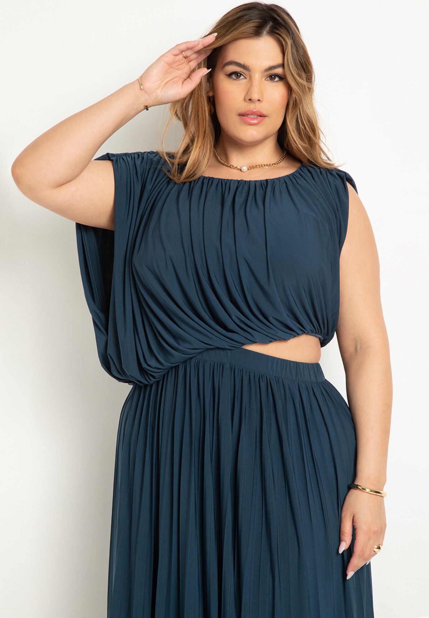 Asym long viscose Dress