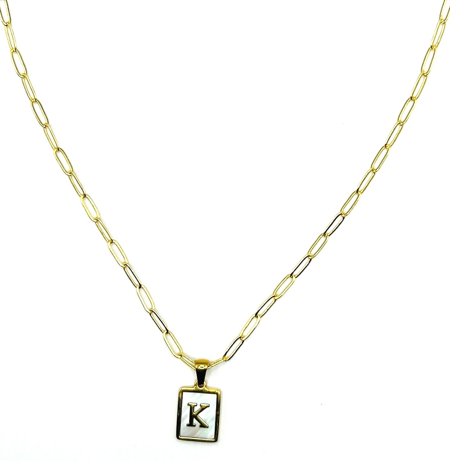 Pearlescent Initial Necklace, K, hi-res image number 0