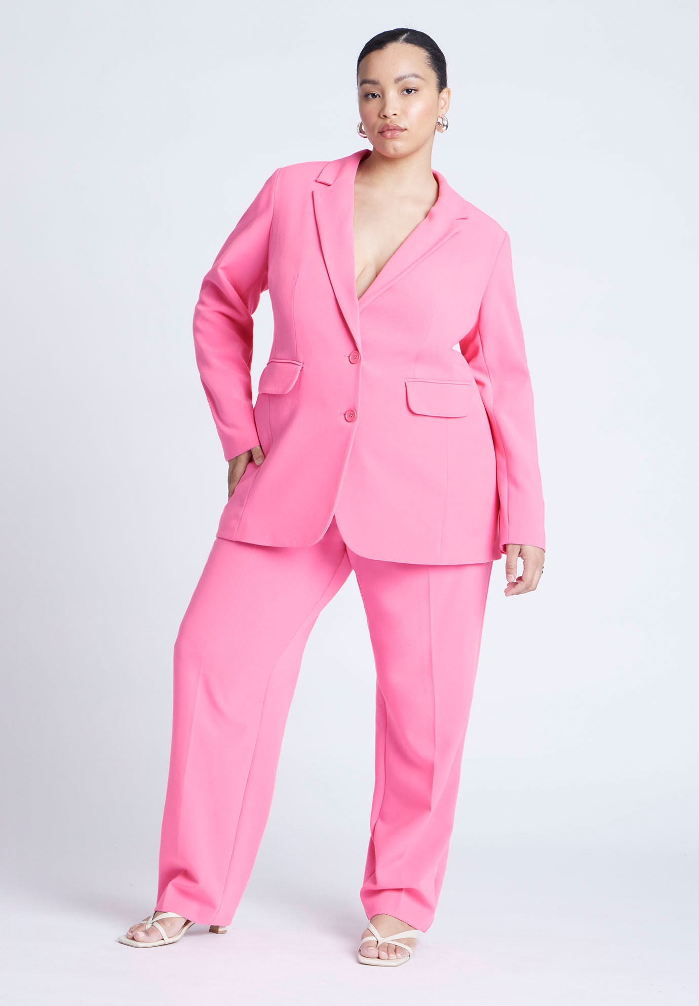 Classic Tailored Blazer - Long 365 Suit, Biscuit | Eloquii Classic Tailored Blazer - Long 365 Suit, Biscuit | Eloquii