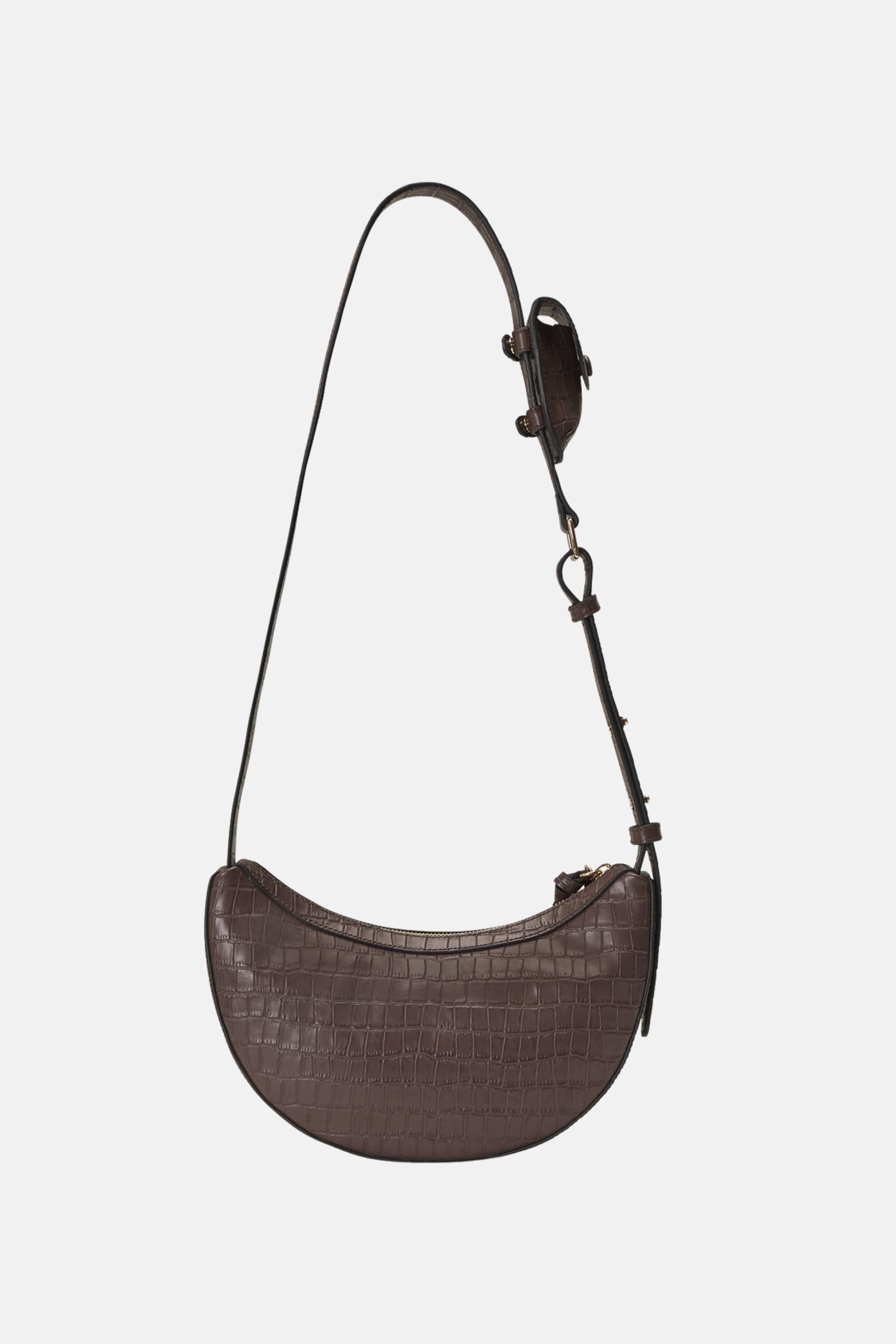 Rookie Croco Crossbody Medium- Cream, DEEP BROWN, alternate image number 2