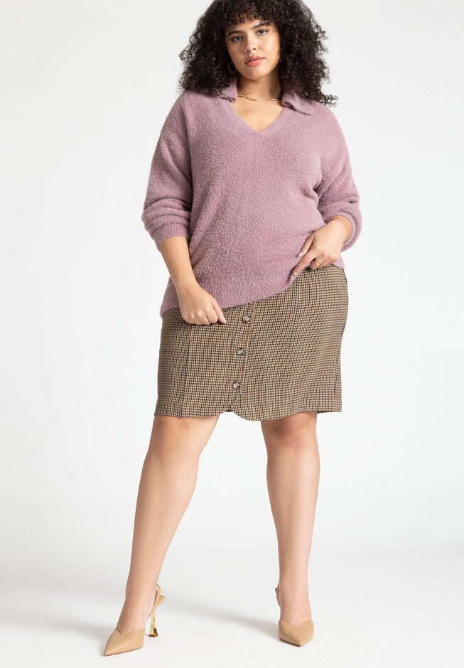 Wide Collar Relaxed Sweater, , alternate image number null