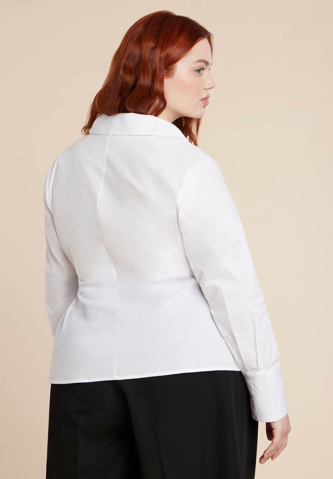 Belted Button Up Shirt, OPTIC WHITE, alternate image number 2
