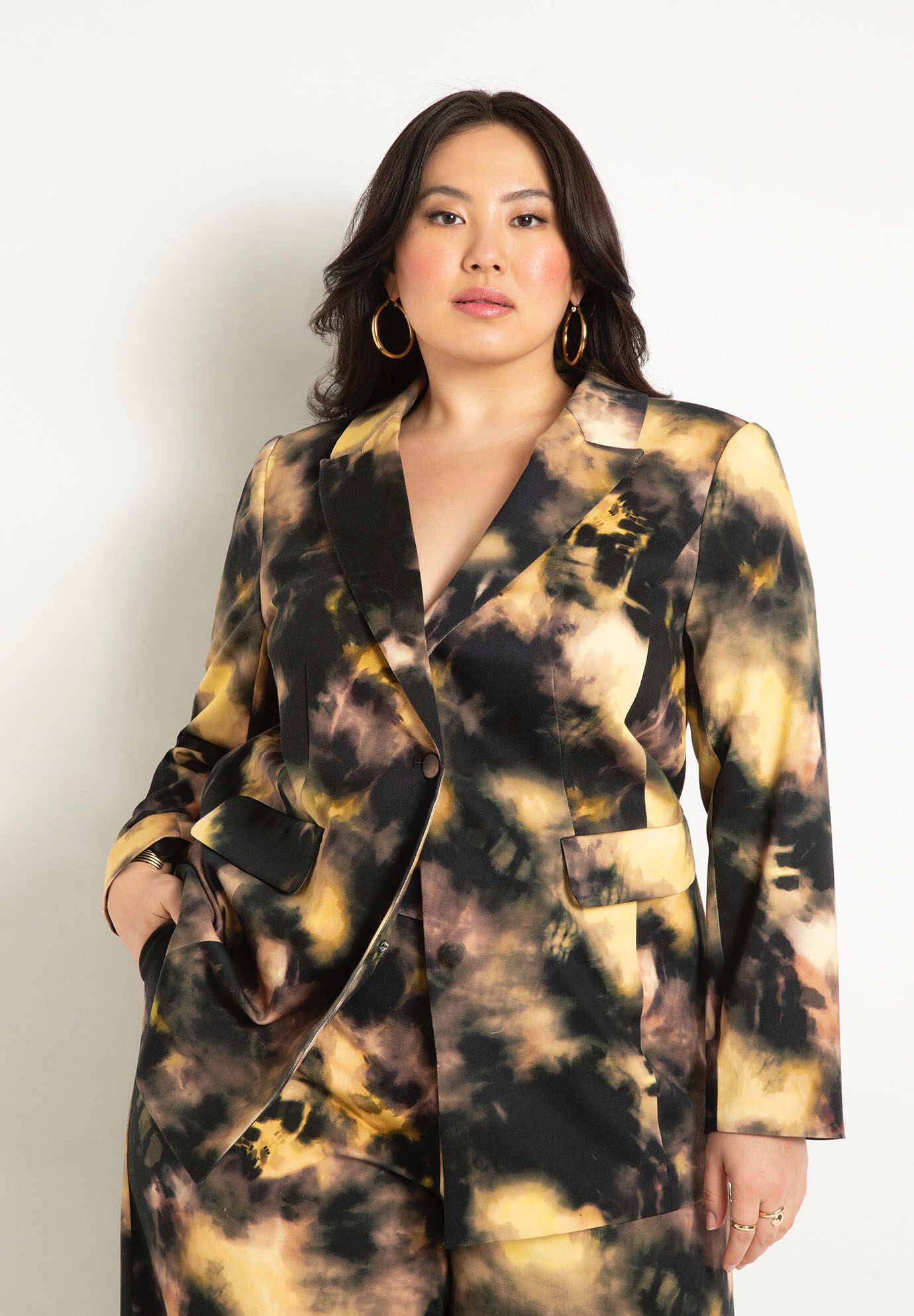 Single Breasted Printed Blazer Eloquii